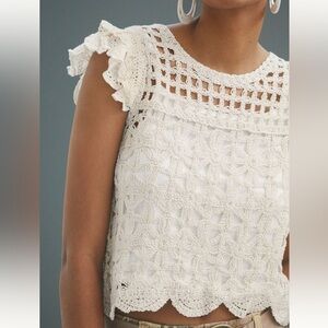 NWOT Bishop + Young Crochet Crop Top, M